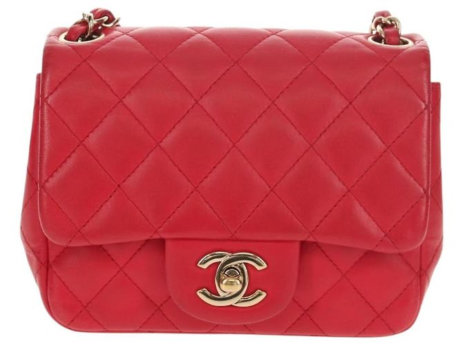 CHANEL Matelassé 17 Borsa a Spalla con Catena in Pelle di Agnello Rossa Oro CC Auth 144831SAM Rosso D'oro - vista 13