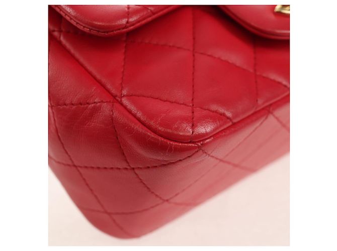 CHANEL Matelassé 17 Borsa a Spalla con Catena in Pelle di Agnello Rossa Oro CC Auth 144831SAM Rosso D'oro - vista 16