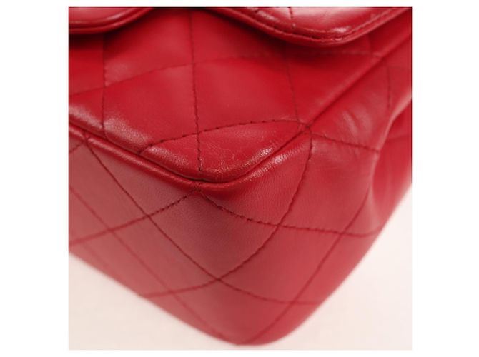 CHANEL Matelassé 17 Borsa a Spalla con Catena in Pelle di Agnello Rossa Oro CC Auth 144831SAM Rosso D'oro - vista 17