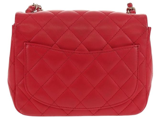 CHANEL Matelassé 17 Borsa a Spalla con Catena in Pelle di Agnello Rossa Oro CC Auth 144831SAM Rosso D'oro - vista 2