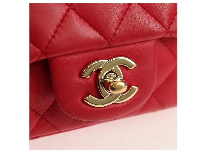 CHANEL Matelassé 17 Borsa a Spalla con Catena in Pelle di Agnello Rossa Oro CC Auth 144831SAM Rosso D'oro - vista 20