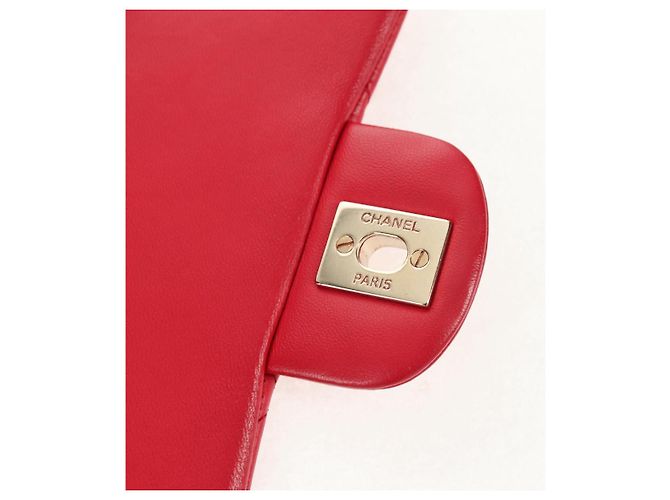 CHANEL Matelassé 17 Borsa a Spalla con Catena in Pelle di Agnello Rossa Oro CC Auth 144831SAM Rosso D'oro - vista 22
