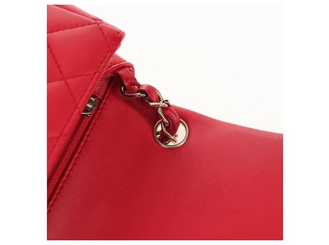 CHANEL Matelassé 17 Borsa a Spalla con Catena in Pelle di Agnello Rossa Oro CC Auth 144831SAM Rosso D'oro - vista 23