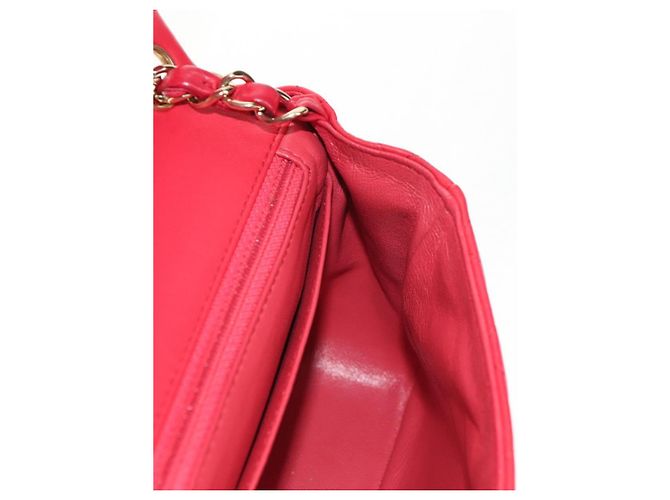 CHANEL Matelassé 17 Borsa a Spalla con Catena in Pelle di Agnello Rossa Oro CC Auth 144831SAM Rosso D'oro - vista 25