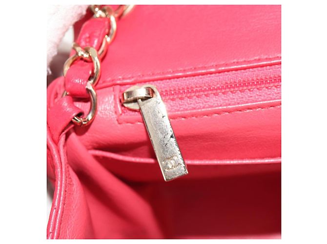 CHANEL Matelassé 17 Borsa a Spalla con Catena in Pelle di Agnello Rossa Oro CC Auth 144831SAM Rosso D'oro - vista 27
