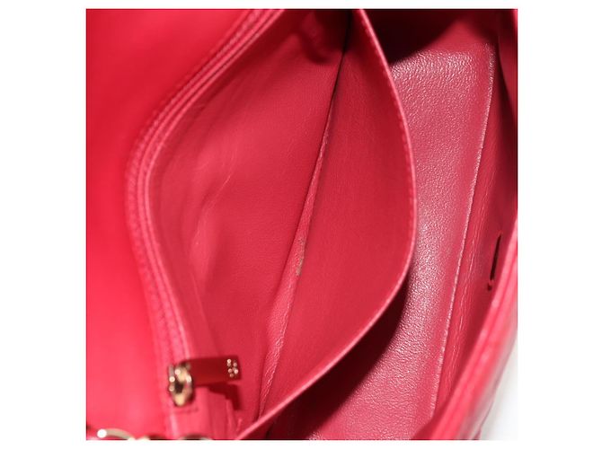 CHANEL Matelassé 17 Borsa a Spalla con Catena in Pelle di Agnello Rossa Oro CC Auth 144831SAM Rosso D'oro - vista 29