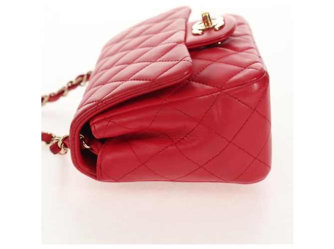 CHANEL Matelassé 17 Borsa a Spalla con Catena in Pelle di Agnello Rossa Oro CC Auth 144831SAM Rosso D'oro - vista 3