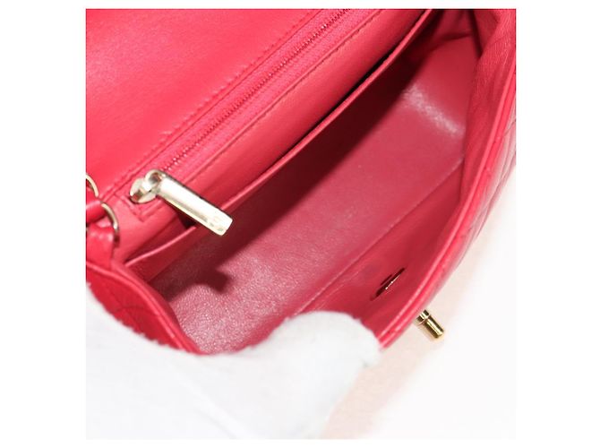 CHANEL Matelassé 17 Borsa a Spalla con Catena in Pelle di Agnello Rossa Oro CC Auth 144831SAM Rosso D'oro - vista 9