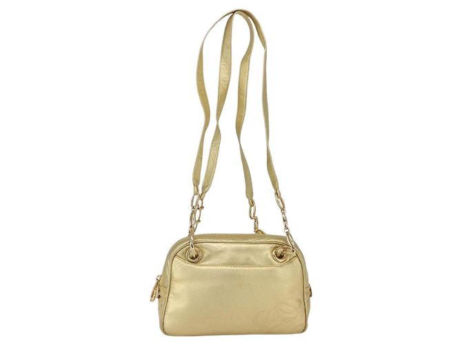 LOEWE Borsa a Spalla Anagram Pelle Oro Auth 153984 D'oro - vista 13