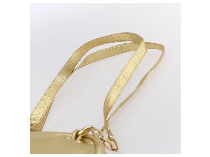 LOEWE Borsa a Spalla Anagram Pelle Oro Auth 153984 D'oro - vista 14
