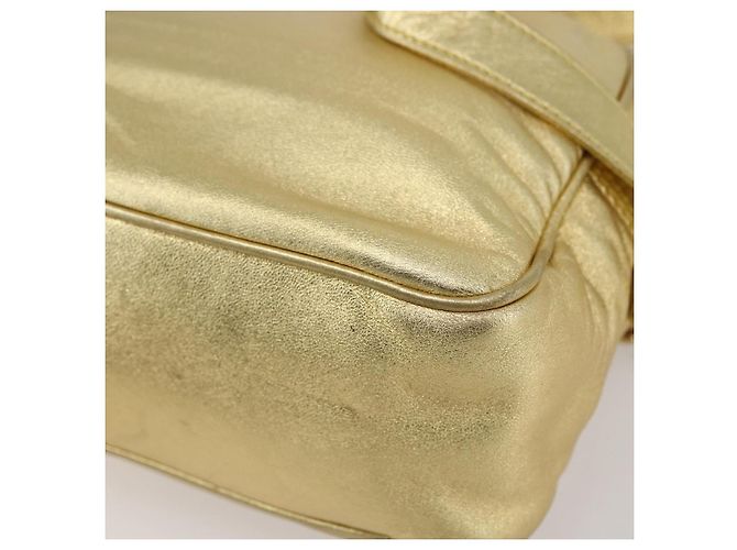 LOEWE Borsa a Spalla Anagram Pelle Oro Auth 153984 D'oro - vista 16