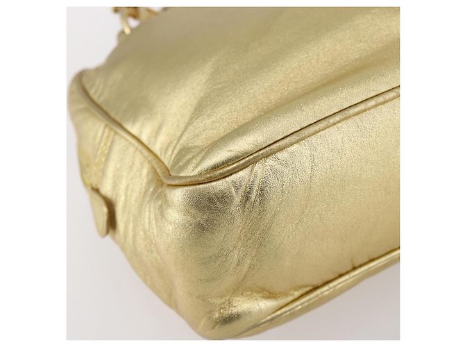 LOEWE Borsa a Spalla Anagram Pelle Oro Auth 153984 D'oro - vista 17