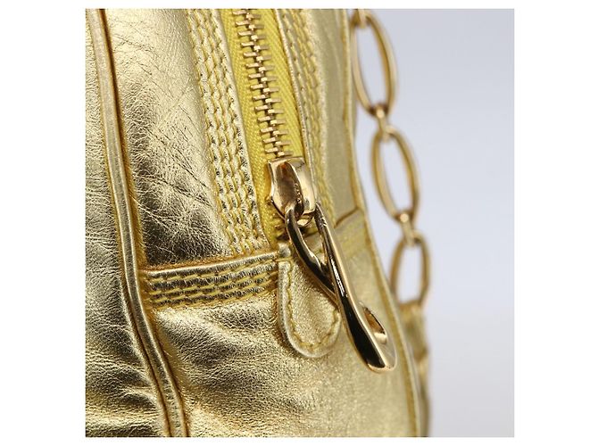 LOEWE Borsa a Spalla Anagram Pelle Oro Auth 153984 D'oro - vista 18