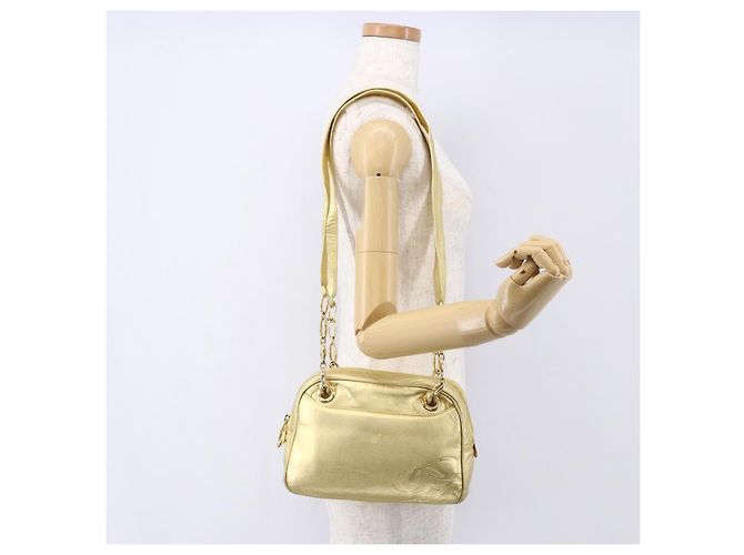 LOEWE Borsa a Spalla Anagram Pelle Oro Auth 153984 D'oro - vista 24