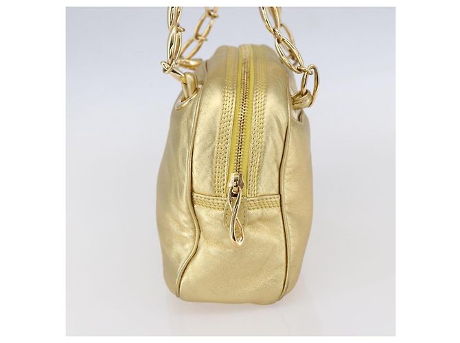 LOEWE Borsa a Spalla Anagram Pelle Oro Auth 153984 D'oro - vista 3