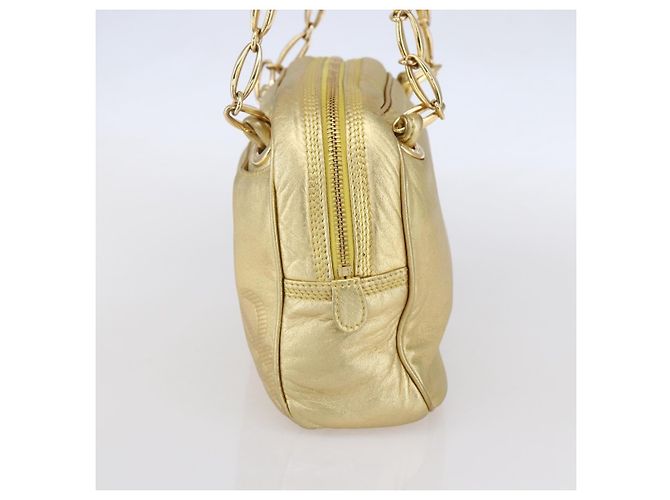 LOEWE Borsa a Spalla Anagram Pelle Oro Auth 153984 D'oro - vista 4