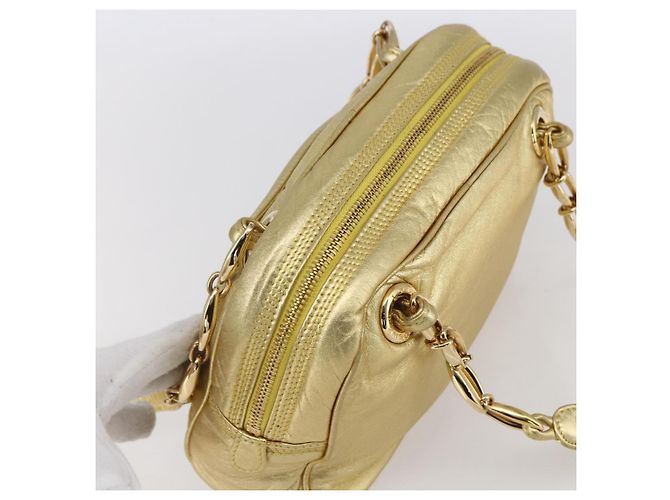 LOEWE Borsa a Spalla Anagram Pelle Oro Auth 153984 D'oro - vista 6