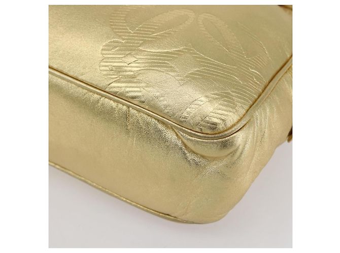 LOEWE Borsa a Spalla Anagram Pelle Oro Auth 153984 D'oro - vista 8