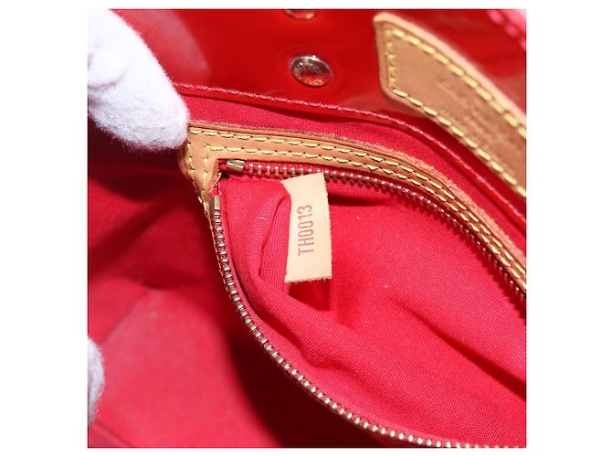 LOUIS VUITTON Monogram Vernis Reade PM Borsa a Mano Rossa M91088 LV Auth SW1770 Rosso - vista 12