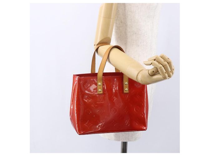 LOUIS VUITTON Monogram Vernis Reade PM Borsa a Mano Rossa M91088 LV Auth SW1770 Rosso - vista 21