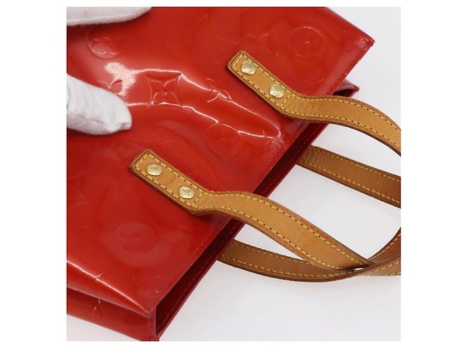 LOUIS VUITTON Monogram Vernis Reade PM Borsa a Mano Rossa M91088 LV Auth SW1770 Rosso - vista 6