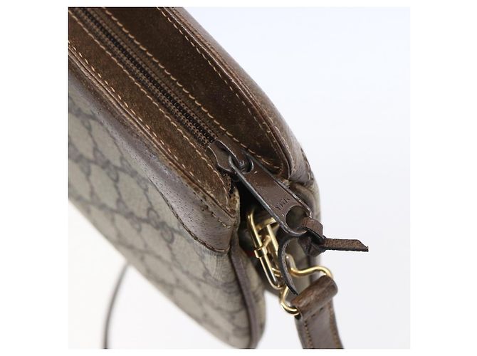 Borsa Gucci GG Supreme Web Sherry Line in PVC beige, oro e rosso 904 02 043 Auth BA7799 D'oro - vista 9