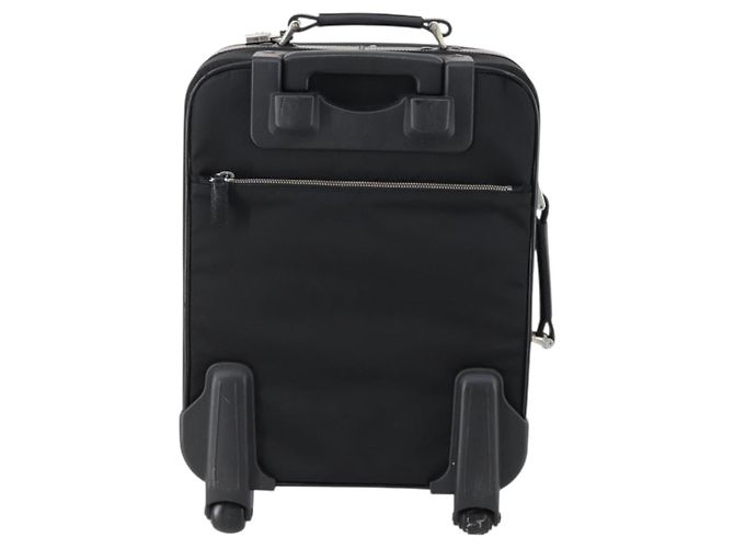 Saffiano Valigia PRADA in pelle Safiano Nera Argento Auth mr1541 Nero - vista 2