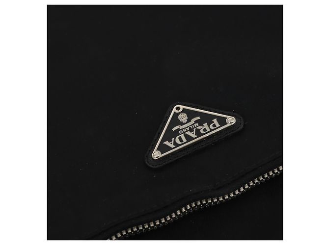 Saffiano Valigia PRADA in pelle Safiano Nera Argento Auth mr1541 Nero - vista 21