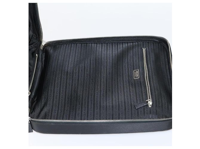 Saffiano Valigia PRADA in pelle Safiano Nera Argento Auth mr1541 Nero - vista 26