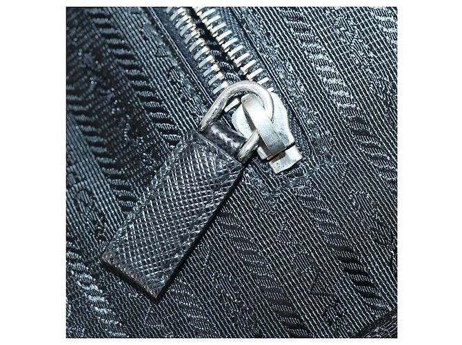 Saffiano Valigia PRADA in pelle Safiano Nera Argento Auth mr1541 Nero - vista 28