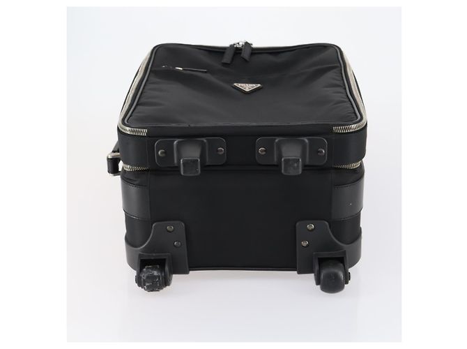Saffiano Valigia PRADA in pelle Safiano Nera Argento Auth mr1541 Nero - vista 6