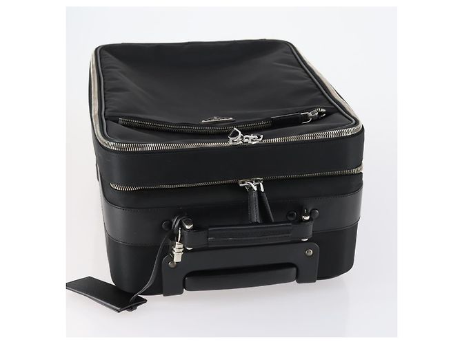 Saffiano Valigia PRADA in pelle Safiano Nera Argento Auth mr1541 Nero - vista 7