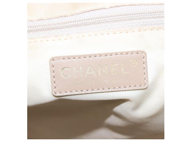 CHANEL Nuova Borsa Tote da Viaggio Nylon Beige Oro CC Auth bs30087 D'oro - vista 18
