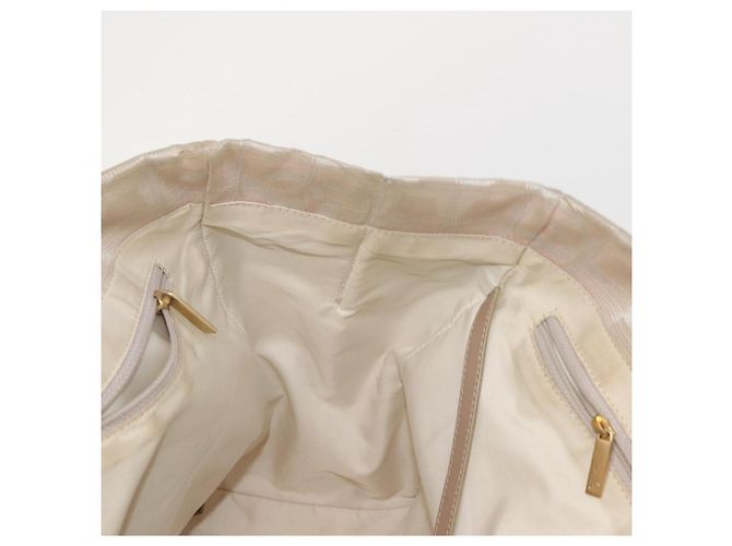 CHANEL Nuova Borsa Tote da Viaggio Nylon Beige Oro CC Auth bs30087 D'oro - vista 20