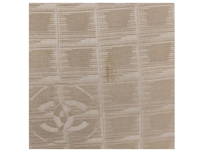 CHANEL Nuova Borsa Tote da Viaggio Nylon Beige Oro CC Auth bs30087 D'oro - vista 3