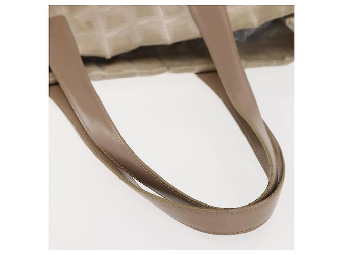 CHANEL Nuova Borsa Tote da Viaggio Nylon Beige Oro CC Auth bs30087 D'oro - vista 8
