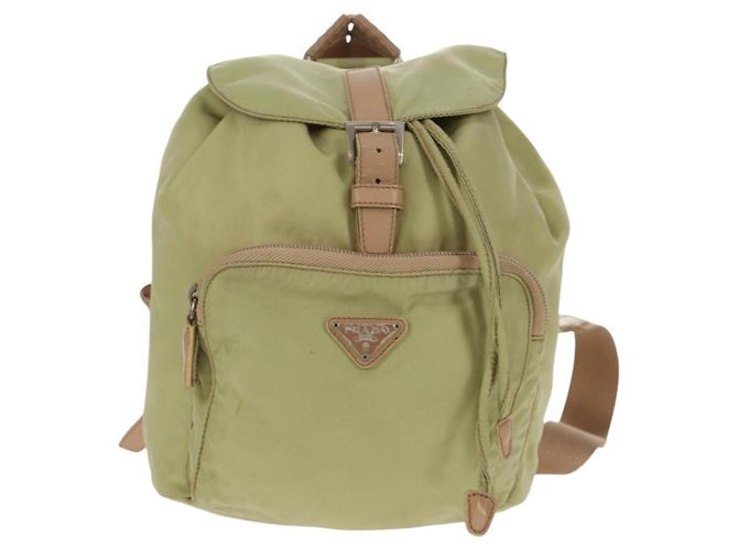 Mochila PRADA de nylon beige plata auténtica 145849 - vista 13