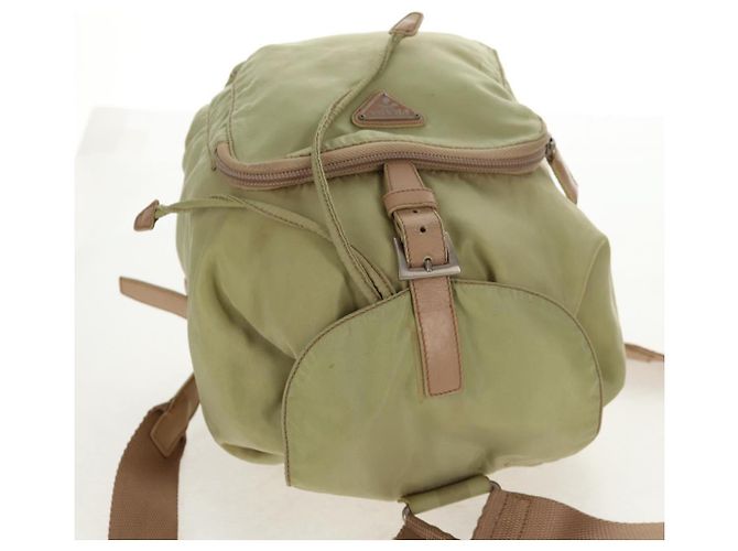 Mochila PRADA de nylon beige plata auténtica 145849 - vista 7