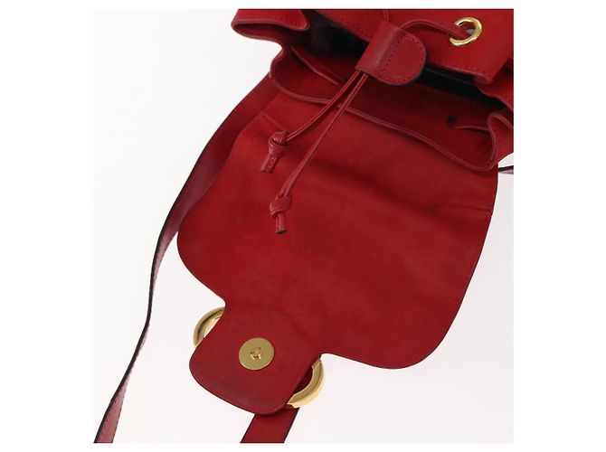 Zaino Salvatore Ferragamo in suede rosso e oro Auth BA6583 D'oro - vista 10