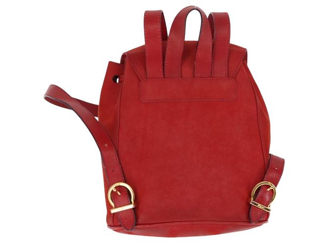 Zaino Salvatore Ferragamo in suede rosso e oro Auth BA6583 D'oro - vista 2