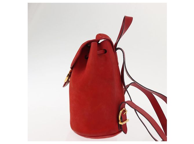 Zaino Salvatore Ferragamo in suede rosso e oro Auth BA6583 D'oro - vista 3