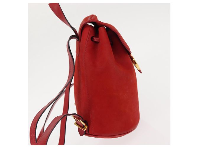 Zaino Salvatore Ferragamo in suede rosso e oro Auth BA6583 D'oro - vista 4