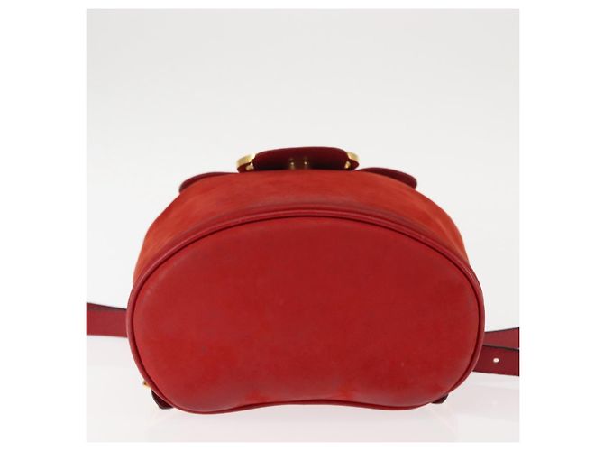 Zaino Salvatore Ferragamo in suede rosso e oro Auth BA6583 D'oro - vista 5