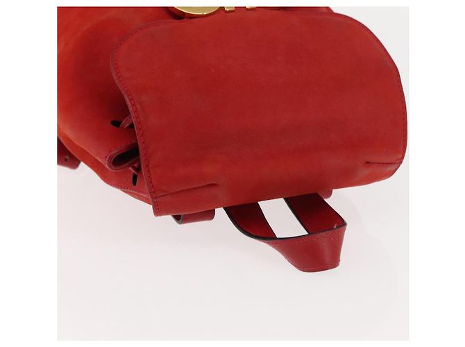 Zaino Salvatore Ferragamo in suede rosso e oro Auth BA6583 D'oro - vista 6