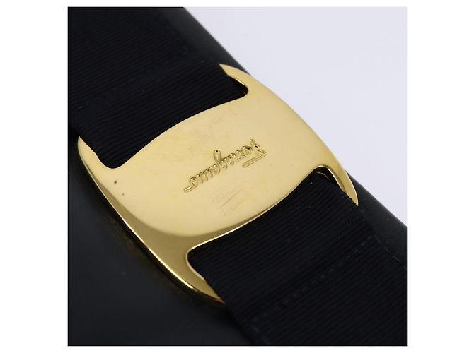 Borsa a Spalla Salvatore Ferragamo Vala in Pelle Blu Navy Oro Auth 148321 D'oro - vista 10