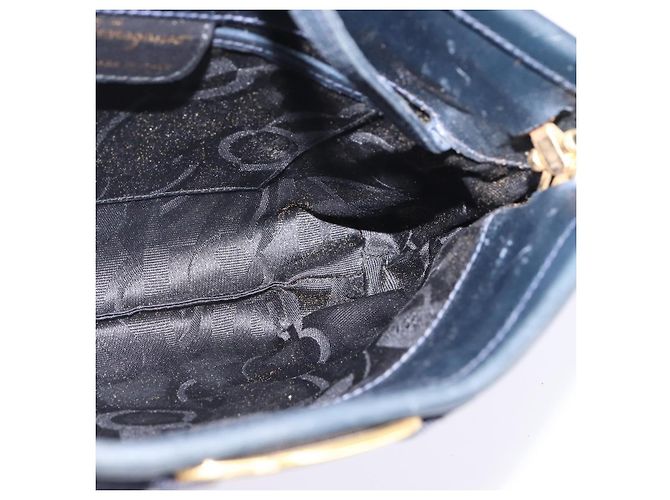 Borsa a Spalla Salvatore Ferragamo Vala in Pelle Blu Navy Oro Auth 148321 D'oro - vista 17