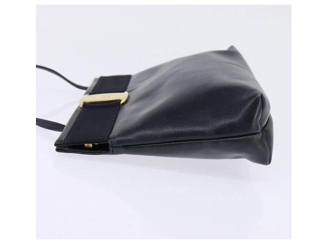 Borsa a Spalla Salvatore Ferragamo Vala in Pelle Blu Navy Oro Auth 148321 D'oro - vista 3