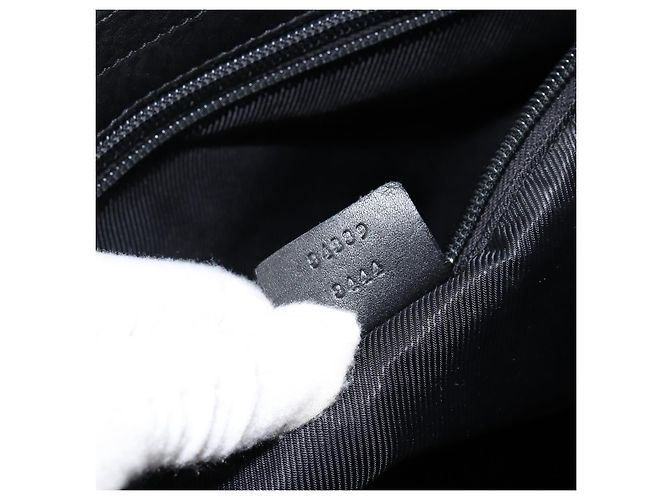 Borsa a Spalla GG Canvas Gucci Nera Argento 34339 Auth 148680 Nero - vista 12
