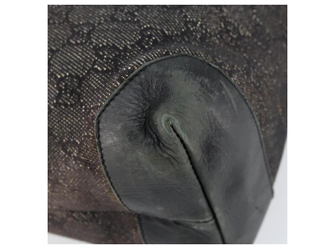 Borsa a Spalla GG Canvas Gucci Nera Argento 34339 Auth 148680 Nero - vista 16