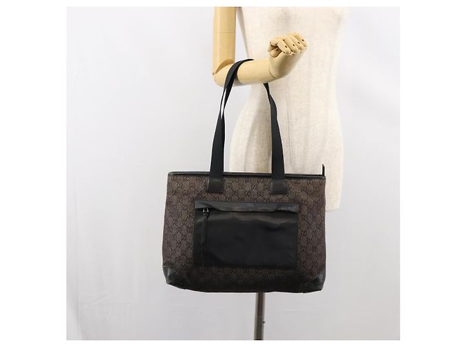 Borsa a Spalla GG Canvas Gucci Nera Argento 34339 Auth 148680 Nero - vista 25